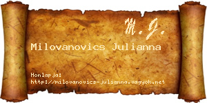 Milovanovics Julianna névjegykártya